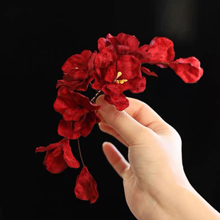 古风盘发头饰秀禾发夹女款古典发饰结婚中式旗袍装饰侧边夹高级感