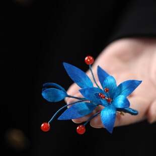 陌小墨非遗绒花胸针高档女精致气质别针秋冬大衣胸针新中式配饰