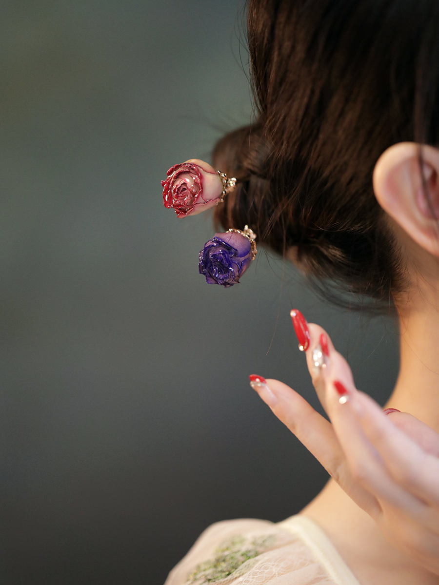 陌上芊簪子永生花甜美干花发簪