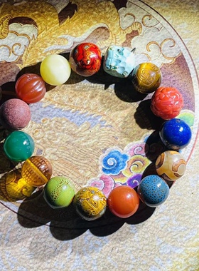 小张师傅多宝手串蜜蜡水晶