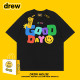 Drew笑脸美式 潮牌复古街头男宽松百搭休闲圆领纯棉印花短袖