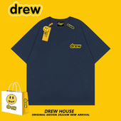 house笑脸美式 潮牌字母T恤男女百搭宽松夏季 纯棉情侣装 Drew 短袖