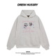 Drew美式 潮牌猫爪印花卫衣女春秋慵懒风oversize潮牌薄款 外套上衣