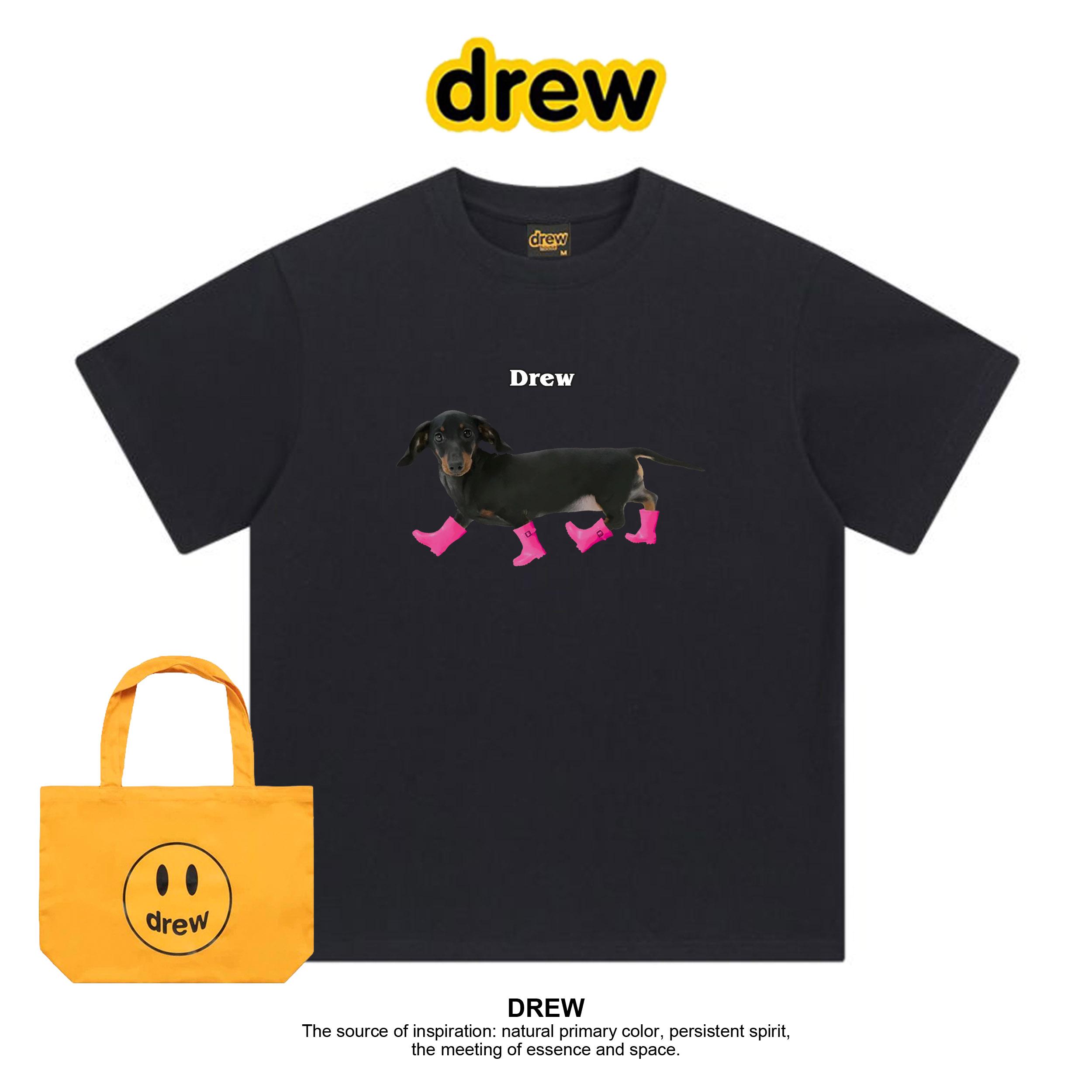 Drew笑脸趣味狗狗印花T恤