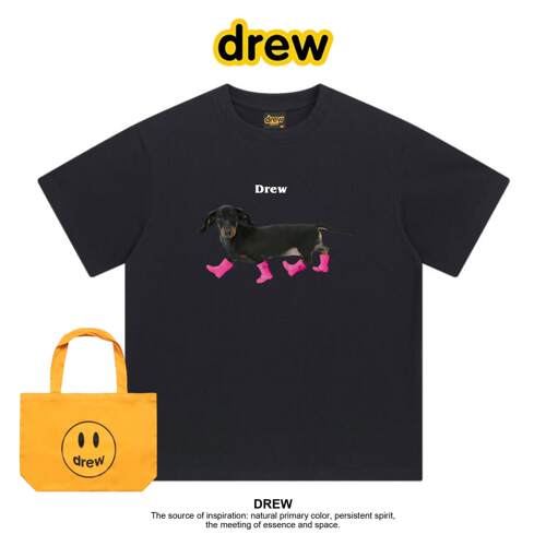 Drew笑脸趣味狗狗印花T恤