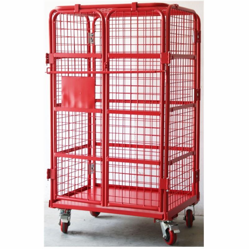 厂促仓储密封物料笼车 电商物流分拣货周转架 可折叠搬运手推物i.