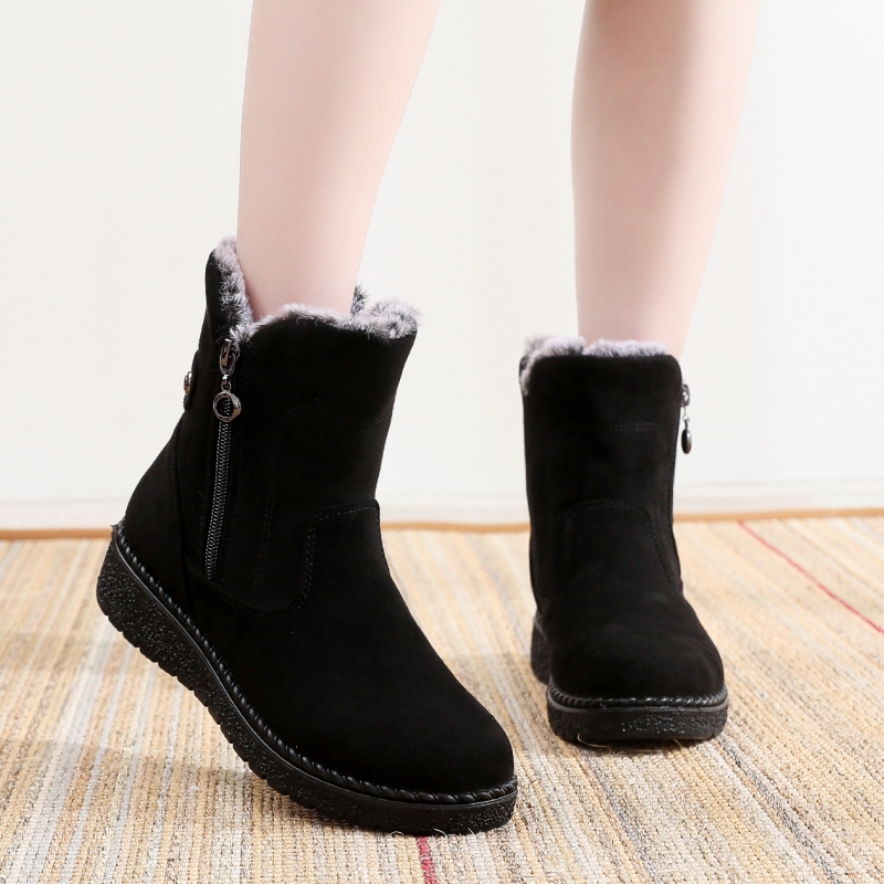 女士雪地靴冬季平跟保暖女棉靴