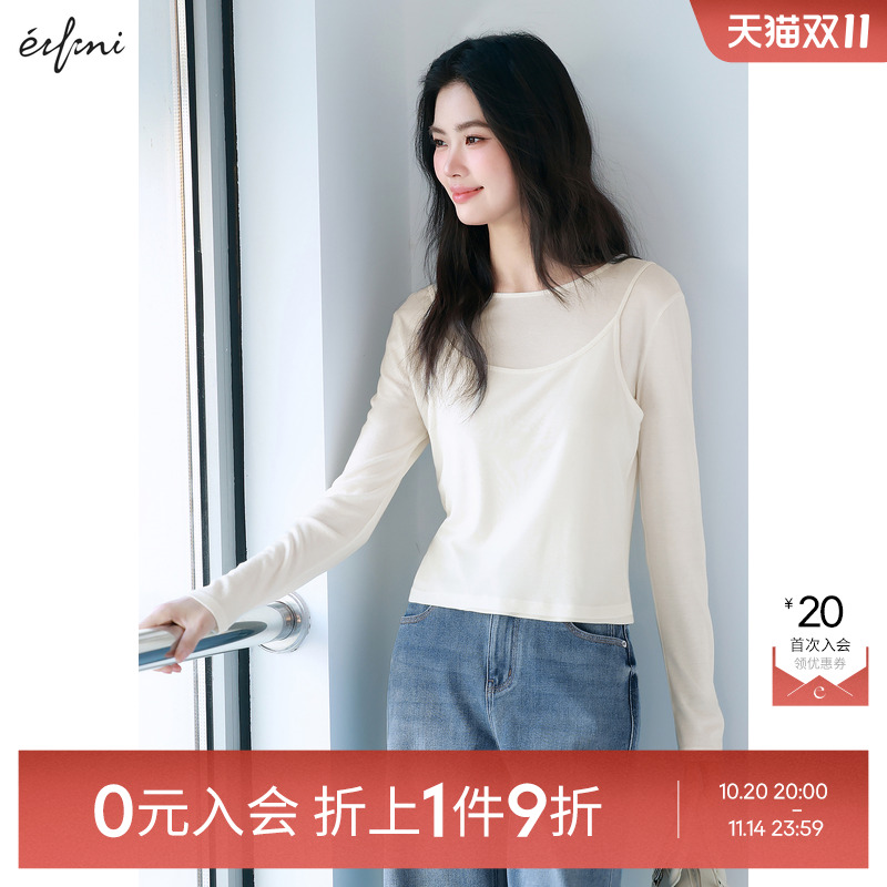【0元入会1件9折】伊芙丽outletsT恤上衣女1G3901151