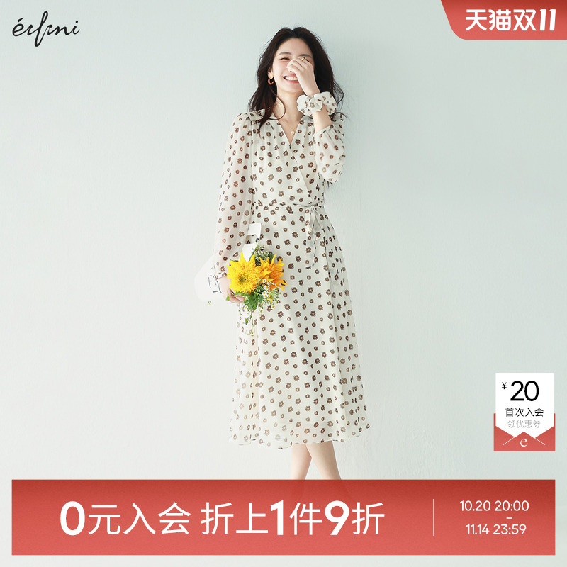 【0元入会1件9折】伊芙丽outlets梭织连衣裙女1G1993141