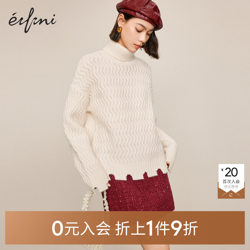 【0元入会1件9折】伊芙丽outlets店针织套头衫女1EC933691