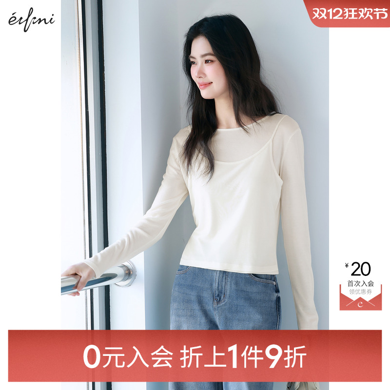 【0元入会1件9折】伊芙丽outletsT恤上衣女1G3901151