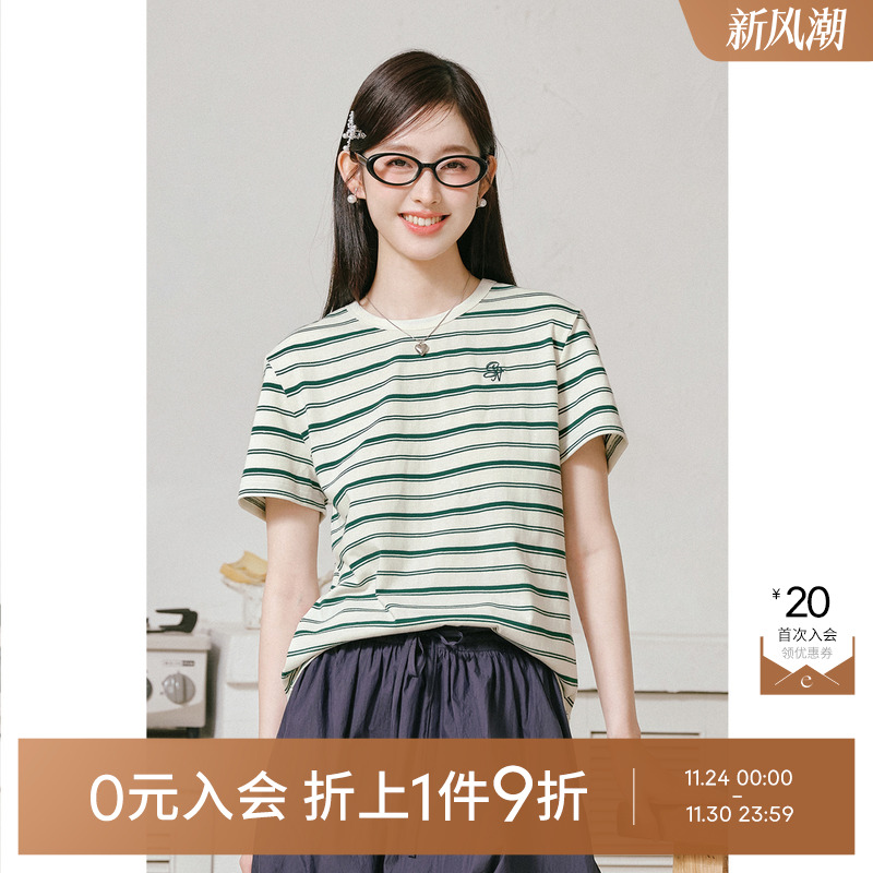 【0元入会1件9折】诗凡黎T恤女7F6100071伊芙丽outlets店