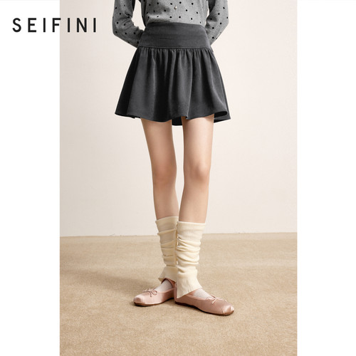 【商场同款】诗凡黎A字松紧腰半身裙2024冬新款学院风3FA241711R