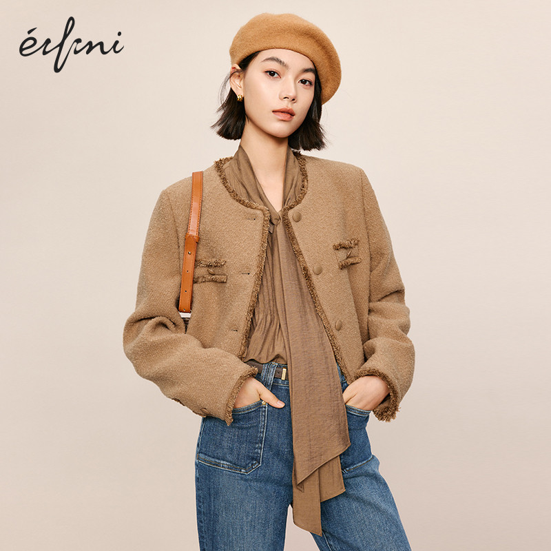 伊芙丽outlets店羊毛圈圈纱粗花呢流苏千金风小香风短外套春秋女,女装/女士精品,短外套,淘宝优惠券,粉丝福利购,淘宝优惠卷