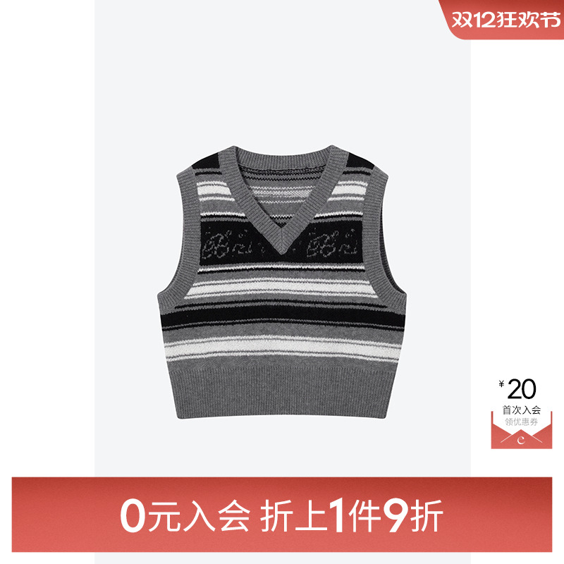 【0元入会1件9折】诗凡黎针织马甲女3EA333101伊芙丽outlets店