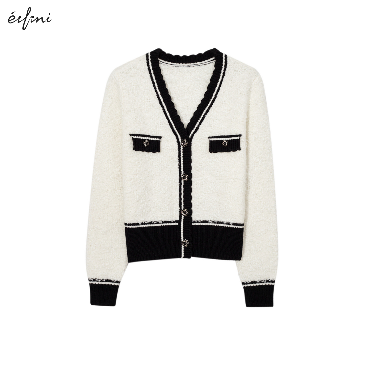 【商场同款】伊芙丽小香风撞色针织开衫2024秋装新款1EA330771