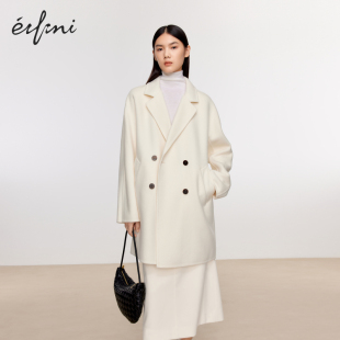 伊芙麗氣質(zhì)簡約毛呢外套女2023冬季 新款 1EA170111 商場同款