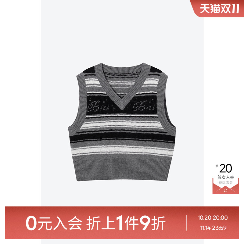 【0元入会1件9折】诗凡黎针织马甲女3EA333101伊芙丽outlets店