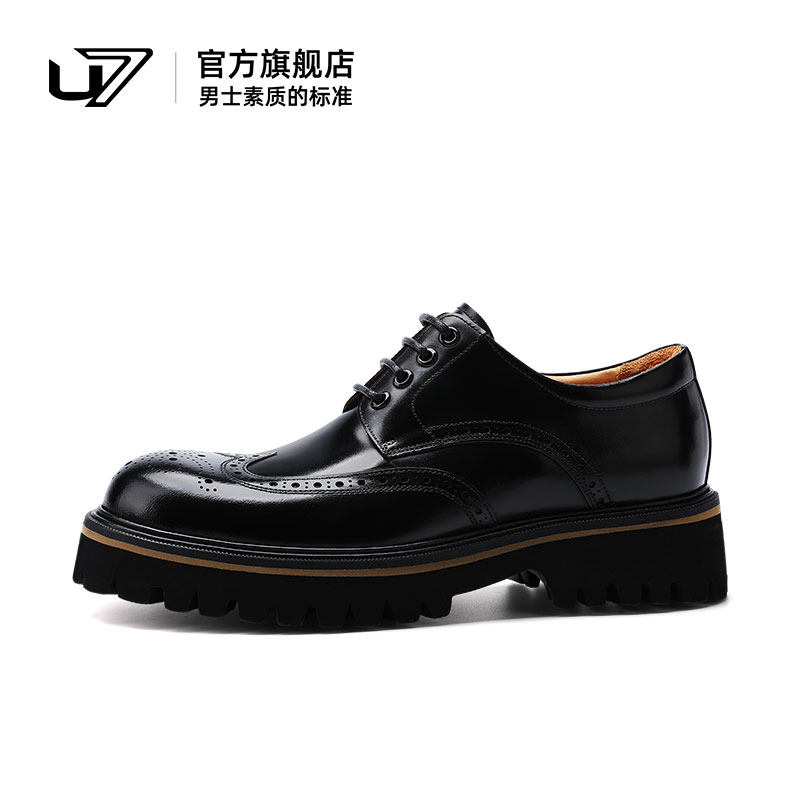 u7正装皮鞋德比鞋头层牛皮