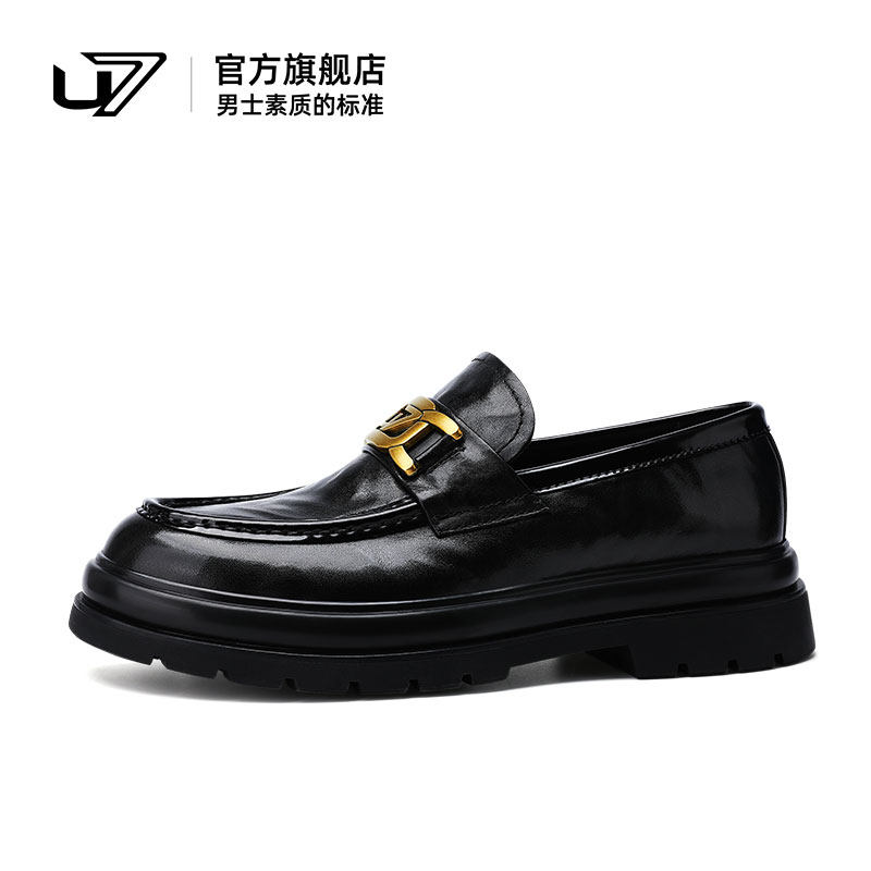 u7休闲皮鞋头层牛皮商务英伦