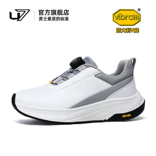 U7男鞋 夏季 2025新款 意大利Vibram厚底头层牛皮轻便透气休闲运动鞋