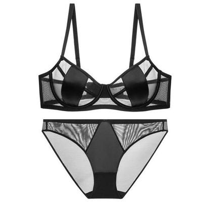 Sexy lingerie set ultra-thin large breasts small size