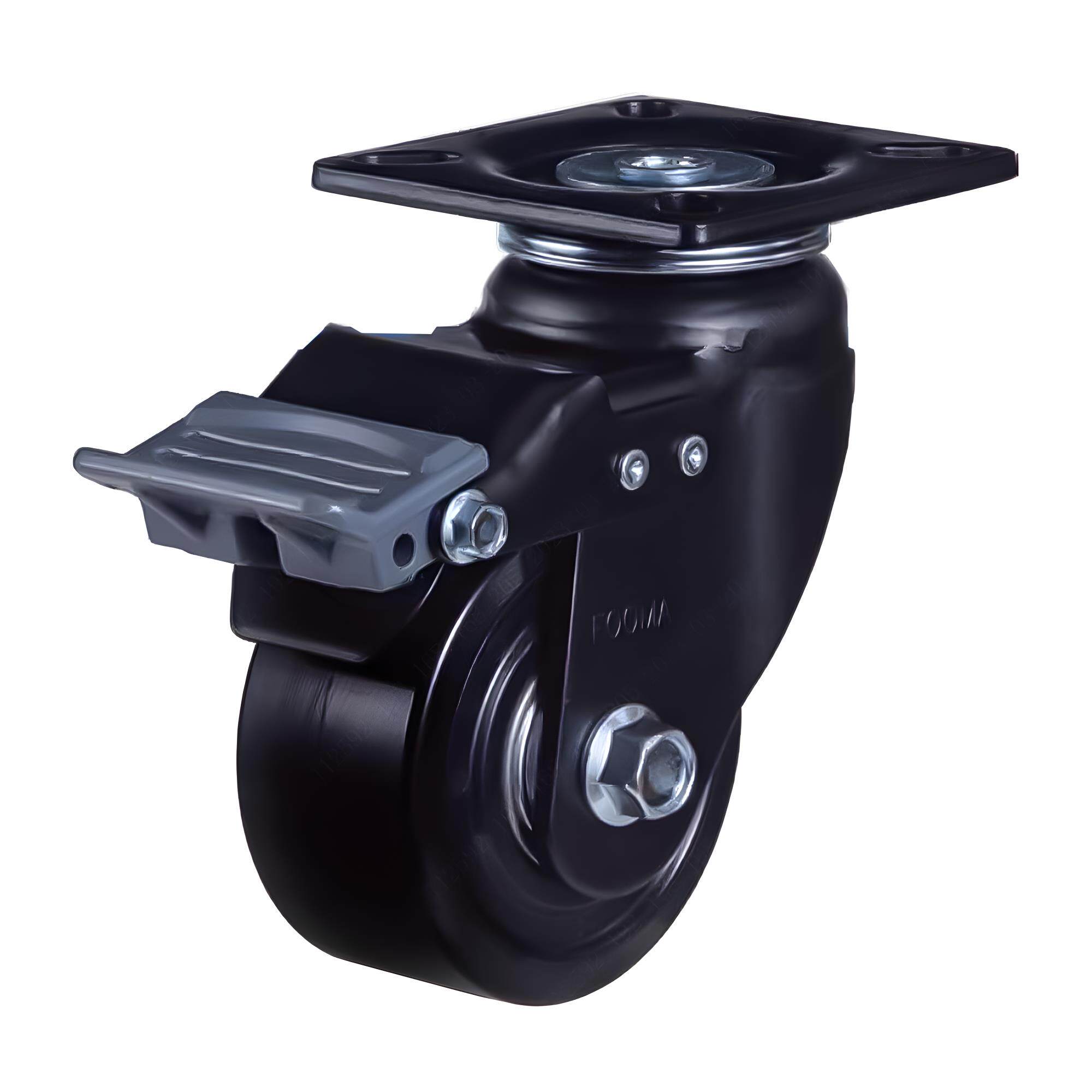 J-CPM02/J-CPM03-D75/D100-NI/UV/NS工业脚轮 超重载万向轮带刹车