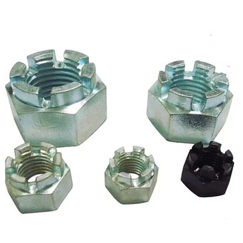 DIN935-1 B型 1型六角开槽螺母开槽螺母 皇冠型槽母 圆头开槽