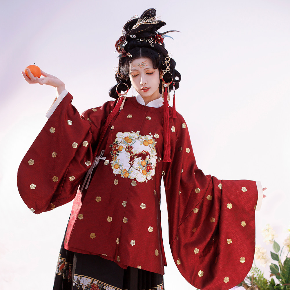 【红霜客】忆一箩金 圆领袍 琵琶袖袄子明制 织金现货