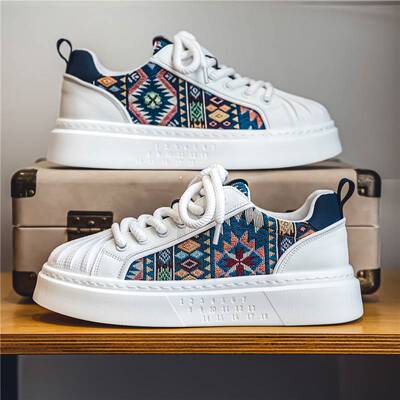 和诚鞋业夏季男鞋透气减震运动男款休闲厚底小白鞋新款贝壳头帆布