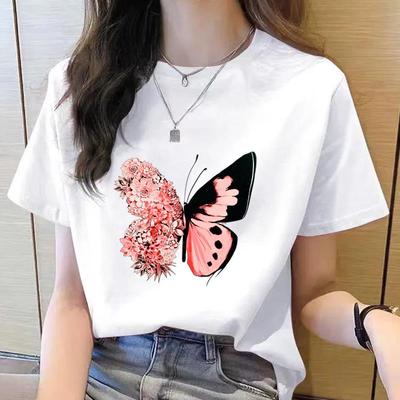 花朵印花薄款时尚短袖印花