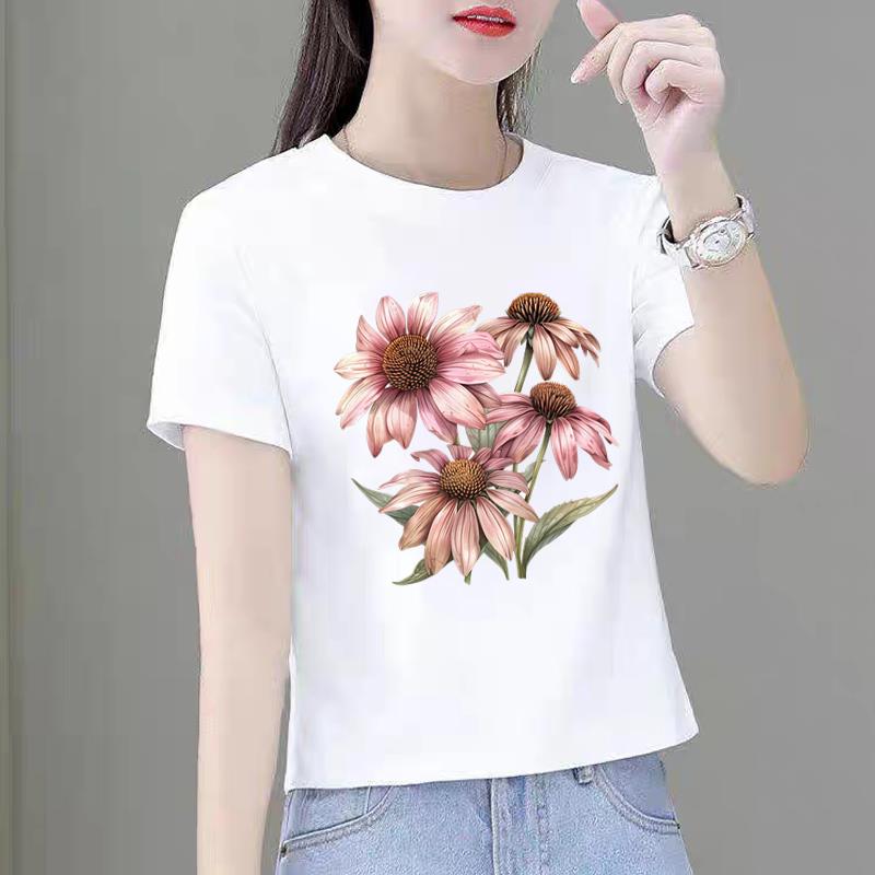 夏季韩版圆领休闲新款短袖印花ins洋气打底衫女流行学生时尚T恤