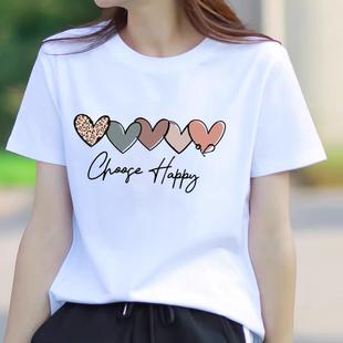卡通字母外穿夏季新款短袖休闲薄款印花ins洋气女韩版圆领时尚T恤