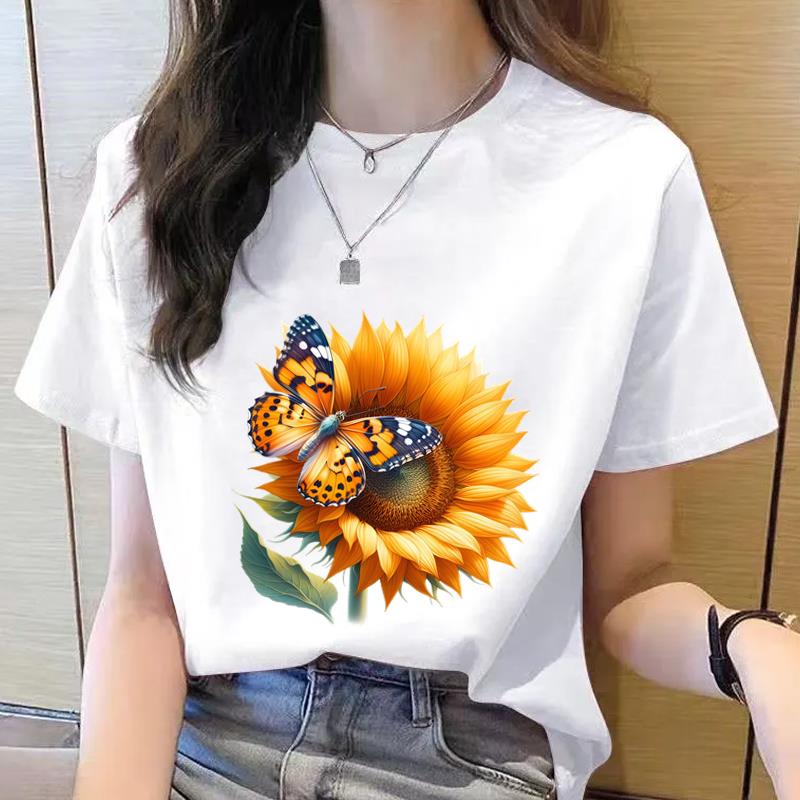外穿洋气女韩版夏季新款短袖休闲印花ins圆领女装学生时尚T恤