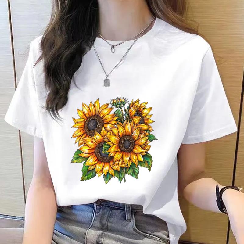 外穿夏季新款短袖休闲印花ins洋气女韩版可爱显瘦圆领通勤时尚T恤