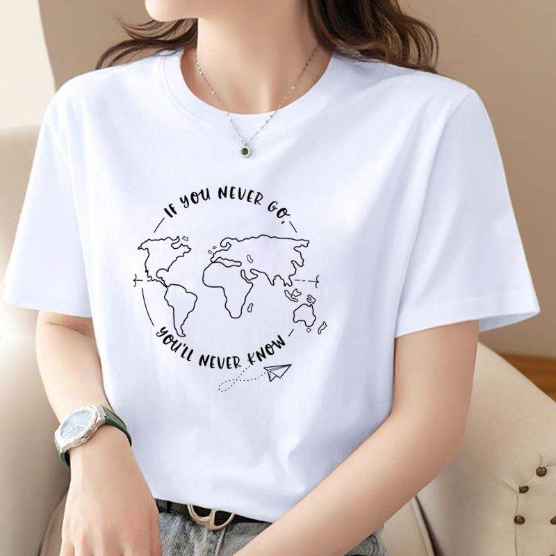 卡通旅行网红爆款新款夏季短袖休闲印花ins洋气女上衣圆领时尚T恤