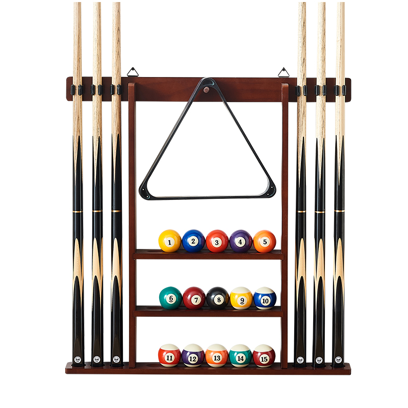 台球杆支架实木壁挂式台球架杆器球杆放置架展示支架台球球架子