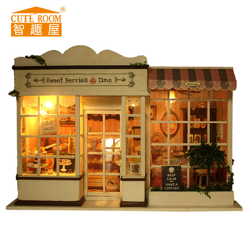 智趣屋diy小屋甜蜜浆果时光蛋糕房y手工别墅拼装建筑模型生日礼物