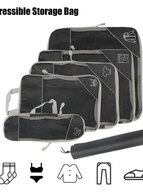 3/6 Pieces Travel Storage Organizer Set With Portable Lightw