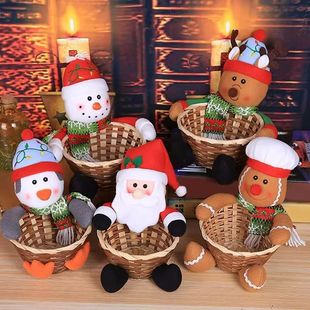 Merry Christmas Candy Storage Basket Santa Claus Storage Bas