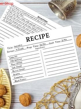 30sheets Recipe Card Food Material Ingredients Record card
