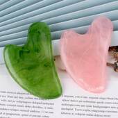 Guasha Gua Jade Natural Board Stone Massage Quartz Sha Rose