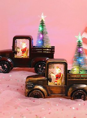 Christmas decorations Santa drives a tractor display light灯
