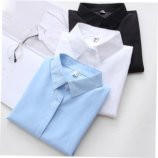 2023New Casual Woman Office Blouse Long Sleeve White Shirt1