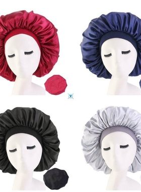 New Fshion Women Satin Night Sleep Cap Hair Bonnet Hat Silk