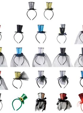 Kids Vintage Fascinator Top Hat Exquisite Glitter for Tea Pa