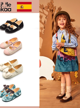 little winkaa小温卡女童一脚蹬丝绒公主鞋单鞋舞蹈鞋布鞋LW21018