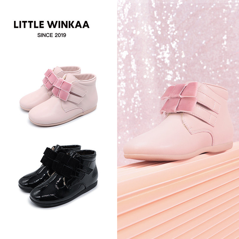 Little winkaa童鞋2025冬季新款绒带魔术贴儿童短靴加绒保暖童靴,童鞋/婴儿鞋/亲子鞋,皮靴,淘宝优惠券,粉丝福利购,淘宝优惠卷