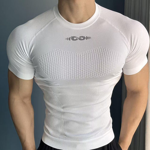 高乐捷golovejoy速干健身运动训练服男短袖透气修身压缩弹力上衣