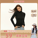 半高领羊毛针织长袖 美式 鱼九九推荐 上衣女打底衫 Ariseism